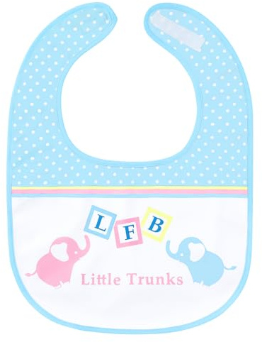LittleForBig Baumwoll Wasserdichtes Babydoll Bedrucktes Erwachsenen Lätzchen mit Verstellbarem Klettverschluss - Kleine Elefanten Lätzchen für Erwachsene