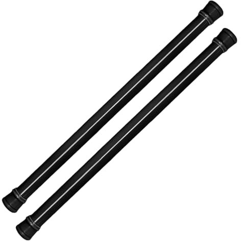 NHQZ 2 Stück Klemmstange 30-50 cm Teleskop Gardinenstange,Rutschfester Spannstange Ohne Bohren,Teleskopstange Klein mit Feder für Fenster, Kleiderschränke, Schuhschränke, Garderoben(Schwarz)