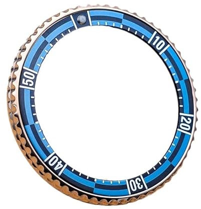 Hyuwdai 41 mm x 32 mm Lünette Doppelzahnrad Ring Uhrengehäuse Felgen Stahlring kompatibel SKX007 SKX009 SKX011 Edelstahl-Lünette (S7)