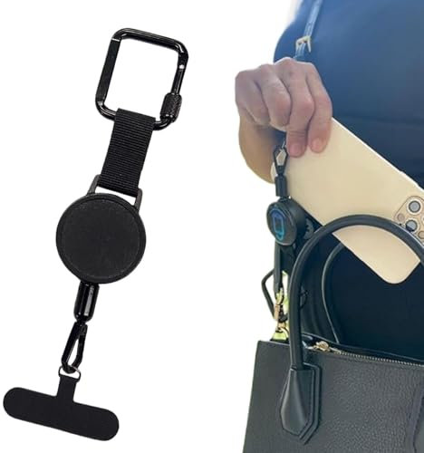 Anti-Theft Phone Tether, Retractable Lanyard Strap, Anti-Drop Strap Harness with Carabiner, Secure Cellphone Harness, Outdoor Safety Gear for Hiking, Cycling, Climbing