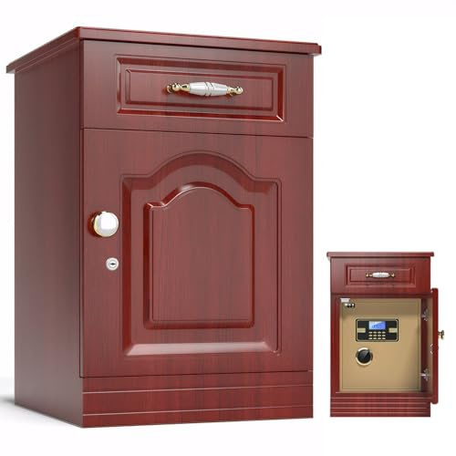 Zertylre Tresor Safe mit Schlüssel,Zahlenschloss,28L,Digitaler Heimtresor mit Alarmanlage, Digital Geldkassette für Zuhause, Geschäft, Büro, Hotel, Geld, Dokumente, Schmuck(Klassisches Rot)