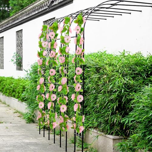 Halbbogen Rankhilfe Metall Rosenbogen Witterungsbeständig Rosen Gartenbogen Pergola Hochzeitsbogen Für Kletterpflanzen Und Rosen Gartendekoration(Schwarz,W 300 x H 240 cm)