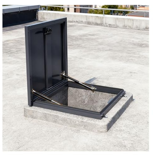 QSTGX Casas Techo Ventana, aleación de aluminio reforzada Diseño sellado Resistente a la lluvia, ventilado, entrada y salida de acceso(75x75-80x80-86x86 cm)
