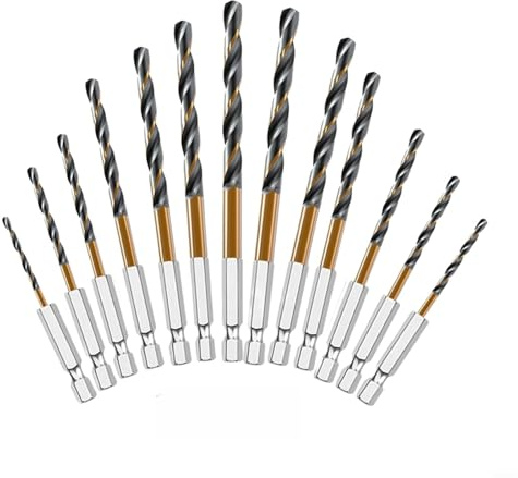 BildeeMait High Steel Nitride Coated Drill Bit Set Hex Shank 1.5-6.5mm Range for Fast Changes with Cordless Screwdrivers and Drills(3.5mm)