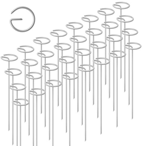 100 Stück Unkrautvlies Heringe 15 cm, Verzinkte Stahl Gartenheringe, Schwerlast Bodenanker mit Rundkopf für Unkrautfolie, Gartennetze, Bodengewebe & Außenbefestigung
