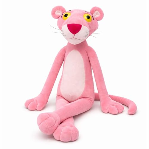 ware-direkt Plüschtier Kuscheltier Pink Panther 35 cm Stofftier Plüschfigur | Offizieller Lizenzartikel – Geschenk für Kinder & Kinderzimmer – Cartoon Soft Toy mit Sticker-Set