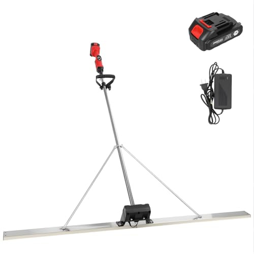 High Power Concrete Screed Vibratory Kit - Concrete Finishing Tool with 59 Stainless Steel Board, Cordless Electric Screed Cement Finishing Vibrating Machine with 4800mAh Battery, 9 Gears Adjustable