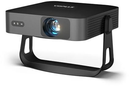 Mini Beamer【Autofokus/Trapezkorrektur】 Projektor 1080P Full HD 500ANSI WiFi6 Bluetooth 4K Unterstützt, VOPLLS Beamer Klein Heimkino 360° Drehbar Projector für Handy