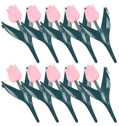 FytStycale 10 Bordures de Jardin Artificielles, Clôtures de Jardin, Bordures Paysagères pour Pelouses Extérieures, Décoration de Jardin, Faciles à Installer, Fleur Rose
