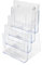 Deflecto Support de Littérature Multi-Niveaux à 4 Poches Pour Comptoir, 4 Poches A4 en Portrait - Porte-Magazines - Montage Mural Pour Prospectus