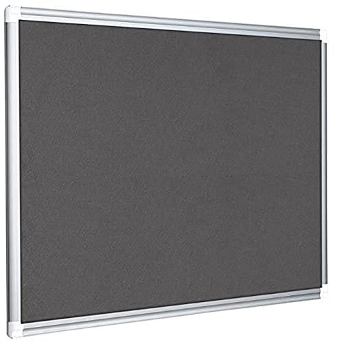 Bi-Office Filztafel New Generation, Pinnwand mit Aluminiumrahmen, 60 x 45 cm, Grau