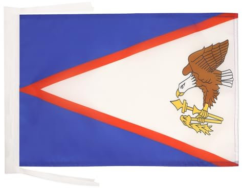 BANDERA de SAMOA AMERICANA 45x30cm - BANDERINA SAMOANA 30 x 45 cm cordeles - AZ FLAG