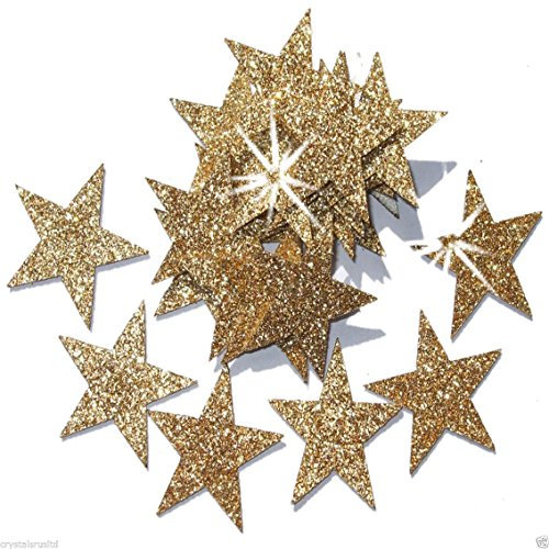 Selbstklebende Glitzer-Sterne, Stern-Aufkleber, zum Selbermachen und kreativen Gestalten von Karten, Weihnachten, 25 mm gold