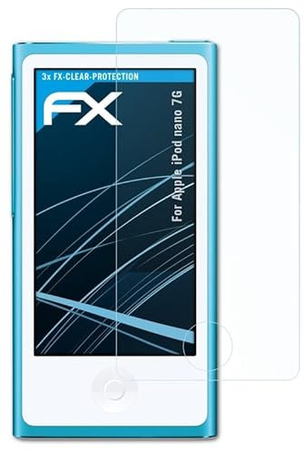 atFoliX Lámina Protectora de Pantalla compatible con Apple iPod nano 7G Película Protectora, ultra transparente FX Protector Película (3X)