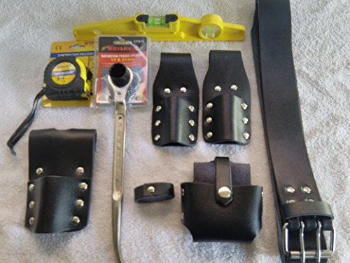 Brown Leather Scaffolding Toolset Belt 5PCS with 3 PCS Tools