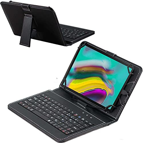 Navitech Noir (USB Type C) Housse étui Clavier français AZERTY avec Support Compatible avec ASUS ZenPad 10 (Z301MFL) Tablette