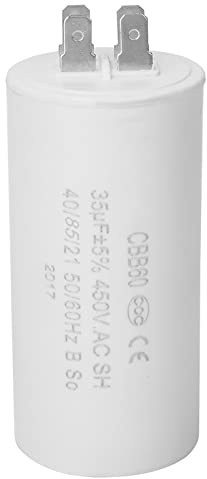 CBB60 Kondensator, Motorstartkondensator 4 Pin 450V 35uF Motorbetriebskondensator Mikrofarad Kondensator Umweltfreundlich für Geräte