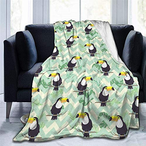 Chickwin Chickw1 Flanelldecke Kuscheldecke, 3D Süßes Tier Super Soft Weiche Wohndecke Warm Flauschige Decke TV-Decke Mikrofaserdecke Sofadecke oder Bettüberwurf Tagesdecke (Tukan,100x150cm)