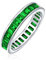 Bling Jewelry AAA Zirkonia Kanalgesetztes Rechteck Smaragdgrün Geschliffenes Baguette CZ Ewigkeitsring Jubiläums Hochzeitsband für Frauen .925 Sterlingsilber 4MM Stapelbare Ringe