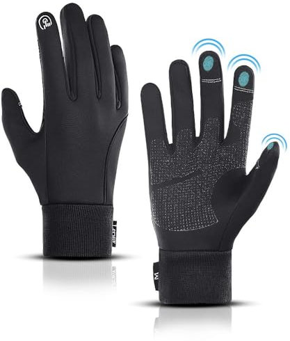 LERWAY Winter Warme Handschuhe, Touchscreen Winterhandschuhe Herren Damen Fahrradhandschuhe Sport Winddichte Handschuhe MTB Handschuhe Schwarz zum Radfahren, Laufen, Fahren, Joggen, Skifahren (S)