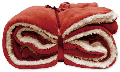PERAGASHOP Unique Living Decke Plaid Lars, 150 x 200 cm, dunkelrot, flauschig, warm, Winter, Geschenk