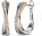 YOURDORA Creolen Silber Damen Klein Ohrringe 925 Silber Rhodiniert Kreolen 15mm mit Zirkonia aus Österreich (Mischfarbe - Weißgold)