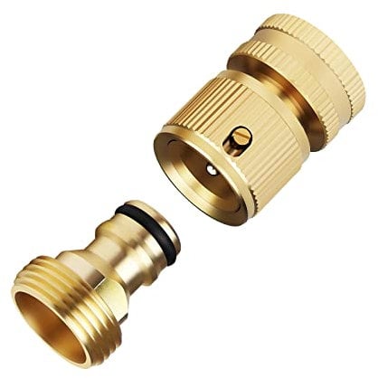 Mdlufee Raccordo per Rubinetto Maschio da 3/4 in Ottone e Attacco rapido per Tubo dell'Acqua Femmina, Raccordo Tubo Acqua (2 Pezzi)
