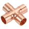 sourcing map 15mm x 1mm 4 Wege Kupfer Ende Vorschub Gleiches Kreuz Rohrverschraubung für HVAC