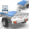 Tarpofix® Anhänger Plane 210 x 115 cm inkl. Planenseil | Anhängerplane Flachplane aus PVC PLANENMATERIAL | Verstärkte Böckmann Anhänger Plane für 750kg PKW Hänger | Abdeckplane Anhänger Abdeckung Grau