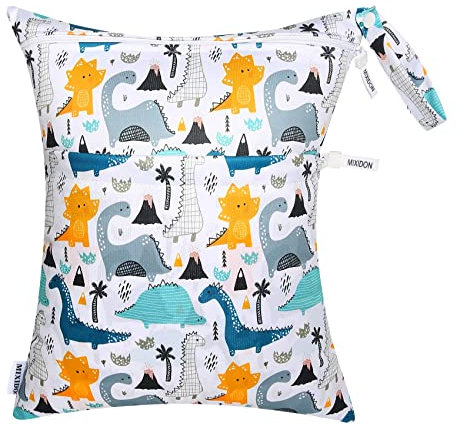 MIXIDON Wetbag Borsa per Pannolini Lavabili, Busta Porta Pannolini Impermeabile Riutilizzabile con Doppia Cerniera Wet Dry Bags, Bambino Bag per Viaggi Spiaggia Piscina Gym, Pattern 5