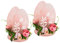 Dekorierter Teelichthalter mit Kunstblumen Glaseinsatz Wohnaccessoire Licht Lampe Kerzenhalter Kerzenleuchter Teelicht Stimmungslicht Osterdeko Dekoration Ostern Geschenk Dekoobjekt 3D Bild 2er Set