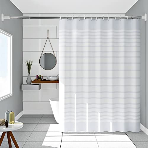 Duschvorhang 120X180, Duschvorhang Antischimmel Weiss Badevorhang Peva Gestreift Duschvorhänge Waschbar für Heim Schlafsäle