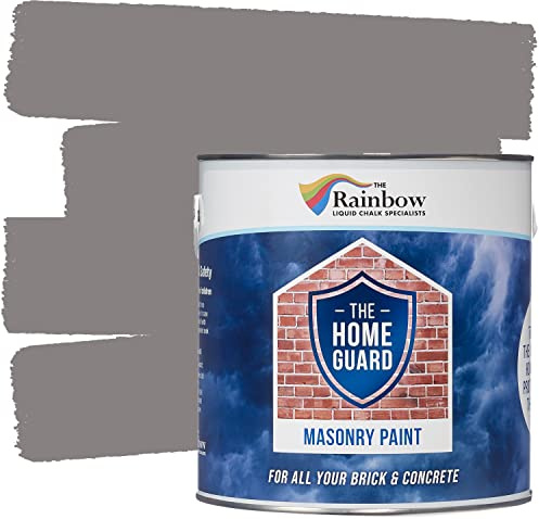 Rainbow Chalk Markers Masonry Paint - 2.5L Fog | Non-Toxic & Water-Based Exterior Masonry Paint for Outdoor Weather Protection | Anti-Cracking & Flaking for Smooth Brickwork | Opaque Matte Finish