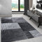 Carpetsale24 Teppich Wohnzimmer Abstrakt Kariert Design Schwarz Meliert 280 x 370 cm - Kurzflor Teppich Schlafzimmer Pflegeleicht und Extra Weich - Teppich für Küche Esszimmer Kinderzimmer Rechteckig