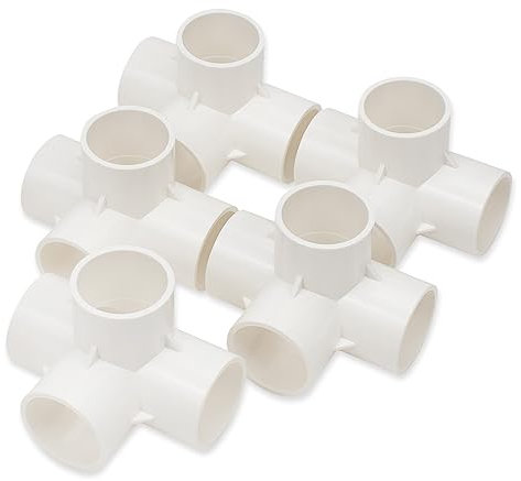 Bwintech 5 Pcs 40MM (1-1/4) 4 Way Kubisches Tee Steckverbinder PVC-U Fitting Ellenbogenkupplung Verbinder Garten Wasserrohrverbindung