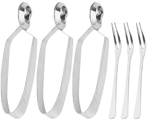 Luxshiny 6Pcs Stainless Steel Snail Cutlery Set - Escargot Tongs and Forks for Perfect Dinner Experience Ideal for Snails Seafood and Small Foods