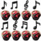 SYKYCTCY 30 Pack Music Notes Cupcake Toppers Glitter Musical Symbol Cupcake Picks Musician Rock Concert Cake Decorations for Kids Birthday Baby Shower Wedding Birthday Party Supplies Black