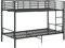 Hommdiy Etagenbett Schwarz Metall 90×200 cm Stockbett Hochbett Metallbett Bettgestell Doppelstockbett Schlafzimmerbett Jugendbett mit Lattenrost (Schwarz, 90 x 200 cm)