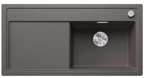 BLANCO ZENAR XL 6 S | Granitspüle aus SILGRANIT vulkangrau | Hauptbecken | [100x51x20,2 cm] | für 60 cm breite Unterschränke | Hauptbecken rechts | Reinigungsfreundlich | Großes Becken