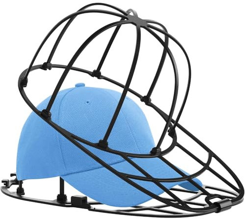 Coopache Kappen-Unterlegscheibe für Baseballkappen, Waschmaschine oder Geschirrspüler, Hutwaschrahmen, Waschkäfig für Erwachsene und Kinder (Schwarz, 1 Stück)