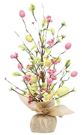 Arbre de Pâques de Pâques artificiels avec Une pièce maîtresse de Pâques à l'oeuf de Pâques à LED pour décoration de Table