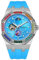 FORSINING Herren-Armbanduhr, Sternenhimmel, leuchtendes Design, mechanische Uhren, automatisches Handaufzug, Mondphase, Farbe, Diamant-Zifferblatt, wasserdicht, blau, Armband