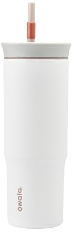 Owala Stainless Steel Triple Layer Insulated Travel Tumbler with Spill Resistant Lid and Straw, BPA Free, 24-Ounce, Grey/White (Iced Tea)