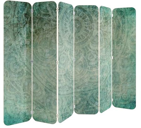 HEALANCY Paravent Raumteiler - 6-teilig Raumtrenner, Druck 1-Seite - Premium QUALITÄT 100% Holz - Raumtrenner - Trennwand Wohnung - Room Divider - Spanische Wand Deko Modern Sichtschutz