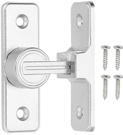 PATIKIL 90 Degree Barn Door Lock, Flip Latches Zinc Alloy Safety Sliding Door Bolt Latch Lock for Garden Garage Bathroom Gate, Silver