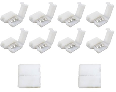 10 Stück 3 polig LED Strip Verbinder, RGB Verbinder 10mm LED Streifen Schnellverbinder, für 10mm Breit SMD 5050 RGB LED Lichtstreifen