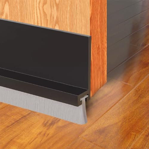 Guarnizione a spazzola, spazzola a strisce, zanzariera per porta, fermaporta, guarnizione in alluminio con spazzola, guarnizione per porte del garage, porte dell'armadio, finestre (nero, 52 mm)