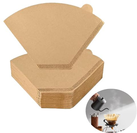 200pcs Unbleached Disposable Coffee Filters - 2 Cone Paper Fits for Drip and Compatible with Pour Over Coffee Maker (2-6 Cup)