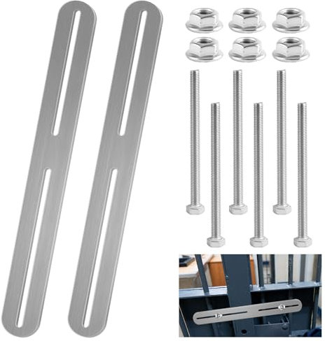 Lot de 2 supports de montage de boîte aux lettres, en acier inoxydable, 360 x 24 mm, kit de fixation pour boîte aux lettres, clôture de boîte aux lettres, avec 6 vis M5