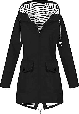 KQIVAM 2024 Veste Femme Coupe Vent Femme Impermeable Veste Imperméable Femme Impermeable Femme Vêtements Femme Coupe Vent Femme Veste De Pluie Femme Manteau Femme Long Vestes Extérieur Blazer